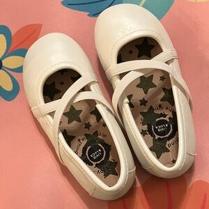 Livie & Luca White Pearl Shimmer Kids Dress Shoes